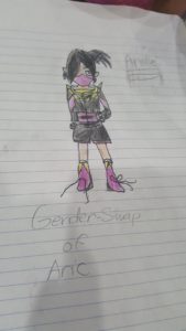 Artwork titled "Gender Swap of Aric", submitted by HybridFurry on February 26, 2020.