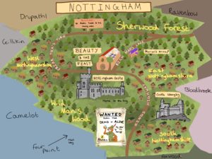 Artwork titled "KINGDOM MAP CONTEST: NOTTINGHAM", submitted by Ellie.west.x on April 20, 2020.