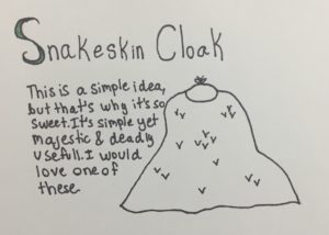 Artwork titled "SGE merchandise contest: Snakeskin cloak", submitted by kittyconect on August 31, 2020.