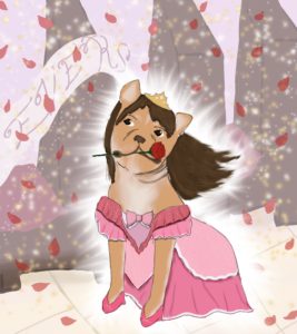 Artwork titled "The Radiant Princess Douggie at the Opening Ceremonies", submitted by SparklyFairy123 on August 13, 2019.