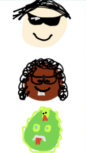 Artwork titled "Hort, Nicola, and Japeth as Emojis", submitted by sgeizdagratest on May 4, 2020.