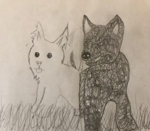 Artwork titled "Castor and Pollux as a Puppy – Age Switch Contest Entry", submitted by WriterInTheBlueForest on March 23, 2020.