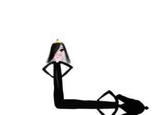 Artwork titled "Evil Queen (Catherine of Foxwood) as a young person", submitted by pamzeis on March 23, 2020.