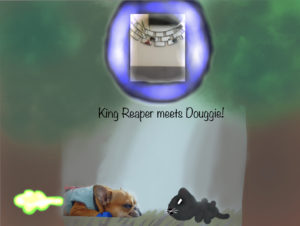 Artwork titled "Reaper and douggie (final contest entry) waffledonut39", submitted by WaffleDonut39 on August 13, 2019.