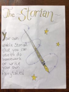 Artwork titled "Merch contest-the storian-a usable pen that looks like the storian", submitted by Agatha98745 on August 17, 2020.