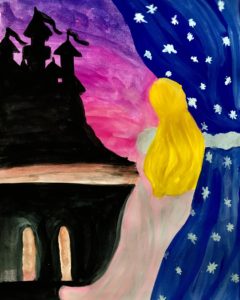 Artwork titled "The Girl and The Castle (Sophie’s Nevermore)", submitted by WizardressofWoodsBeyond on October 16, 2019.