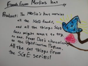 Artwork titled "Food from Merlins hat~contains all the SGE eats!  by harukao Product: From dot’s choclate to the uglification potion, all the SGE eats in Merlin’s hat!", submitted by harukao on August 24, 2020.