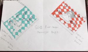 Artwork titled "SGE Ever Never Messenger Bags Merch", submitted by Karrie365 on August 3, 2020.