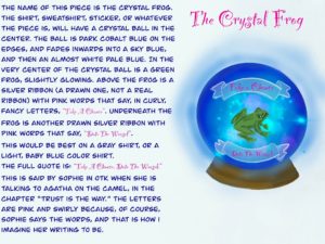 Artwork titled "SGE MERCH- THE CRYSTAL FROG", submitted by Poco on August 17, 2020.