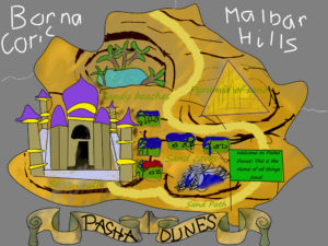 Artwork titled "Kingdom drawing contest — Pasha Dunes- the city of all things sand", submitted by chefra2 on April 27, 2020.