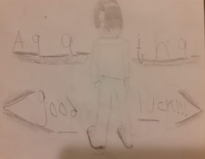 Artwork titled "agatha good luck!", submitted by purpule on February 4, 2021.